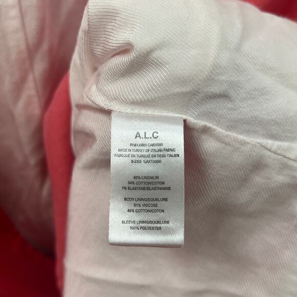 A.L.C. Donovan Linen Blend Blazer Womens 8 Career Preppy Minimalist Pastel Chic - Picture 6 of 7